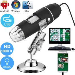 8 LED USB Microscope Digital Magnifier Endoscope Camera Video + Stand 1600X Zoom